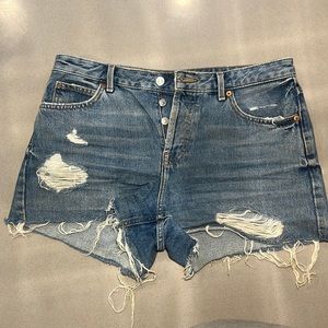 Topshop button up jean shorts